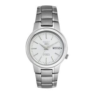 seiko men's snka01k1 5 automatic white dial stainless steel watch