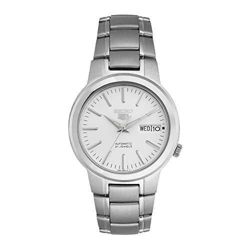 SEIKO Men's SNKA01K1 5 Automatic White Dial Stainless Steel Watch