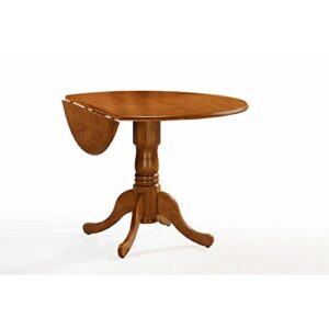 international concepts 42-inch round dual drop leaf ped table, oak