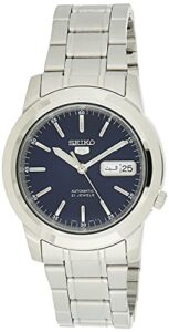 seiko men's snke51k1s stainless-steel analog with blue dial watch