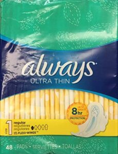 always ultra thin regular pads with wings 48 count (pack of 1)