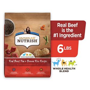 Rachael Ray Nutrish Premium Natural Dry Dog Food, Real Beef, Pea, & Brown Rice Recipe, 6 Pound Bag (Packaging May Vary)