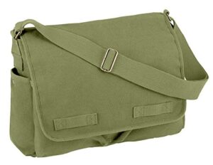 rothco classic canvas messenger bag – crossbody shoulder bag with heavy-duty cotton canvas material – multiple pockets for ultimate storage