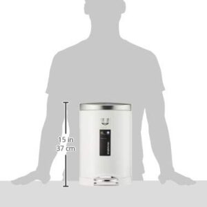 simplehuman 6 Liter / 1.6 Gallon Semi-Round Bathroom Step Trash Can, White Steel