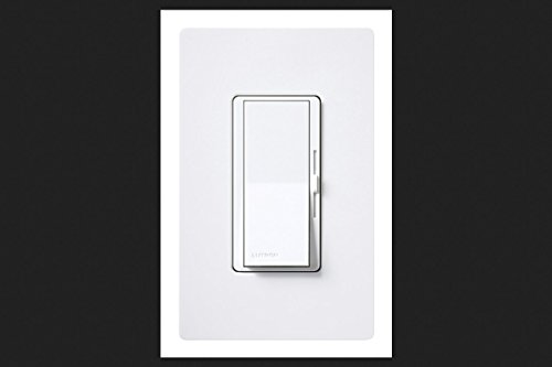 Lutron Diva Eco-Dimmer for Incandescent and Halogen with Wallplate, 600-Watt, Single-Pole or 3-Way, with Wallplate, DVW-603PGH-WH, White