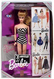 barbie 35th anniversary special edition reproduction of original 1959 barbie doll & package (1993) - blonde hair