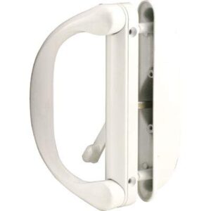 sliding patio door handle set for milgard, white