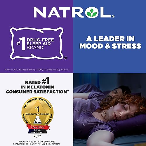 Natrol Melatonin Tablets, Helps You Fall Asleep Faster, Stay Asleep Longer, Strengthen Immune System, 100% Vegetarian, 3mg, 240 Count