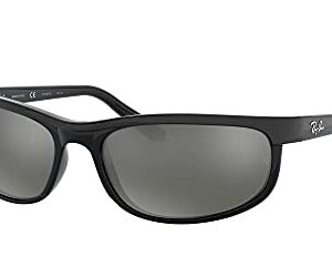 Ray-Ban Men's RB2027 Predator 2 Rectangular Sunglasses, Black/Polarized Dark Grey, 62 mm