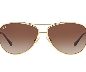 Ray-Ban RB3293 Metal Pilot Sunglasses, Gold/Dark Brown Gradient, 63 mm