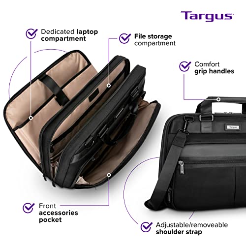 Targus Mobile Elite Laptop Bag for 15.6-inch Laptops, TSA Checkpoint-Friendly Design, Messenger Bag for Men /Women, Computer Bag & Laptop Case for Mac/PC/Dell/Lenovo/HP, Black (TBT045US)