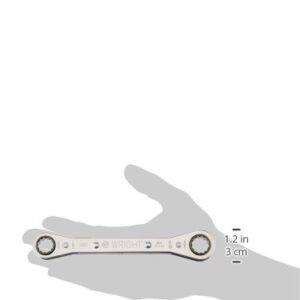 Wright Tool 9383 12 Point Nominal Size Ratcheting Box Wrench, 1/2" x 9/16"