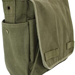 ARMYU Olive Green Original Heavyweight Classic Military Messenger Bag + Pin