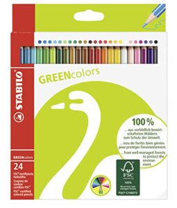 stabilo green color pencil wallet , set of 24 , multicolored