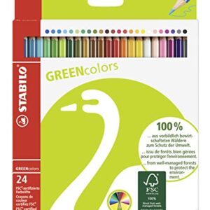 Stabilo Green Color Pencil Wallet , Set of 24 , Multicolored