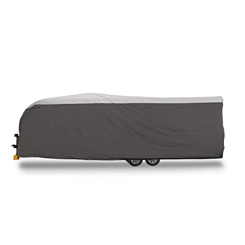 Camco ULTRAGuard 20-22-Ft Travel Trailer/Class C RV Cover | Features Zipper Entry Doors & Covered Air Vents | Crafted of Spunbond Polypropylene | Storage Bag for RV Storage and Organization (45740)