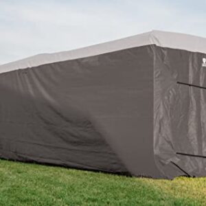 Camco ULTRAGuard 20-22-Ft Travel Trailer/Class C RV Cover | Features Zipper Entry Doors & Covered Air Vents | Crafted of Spunbond Polypropylene | Storage Bag for RV Storage and Organization (45740)