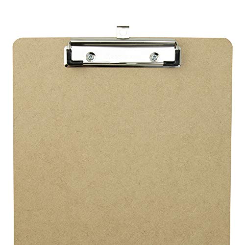 Saunders US-Works 05512 Recycled Hardboard Clipboard - Brown, Letter Size Writing Board with Low Profile Clip