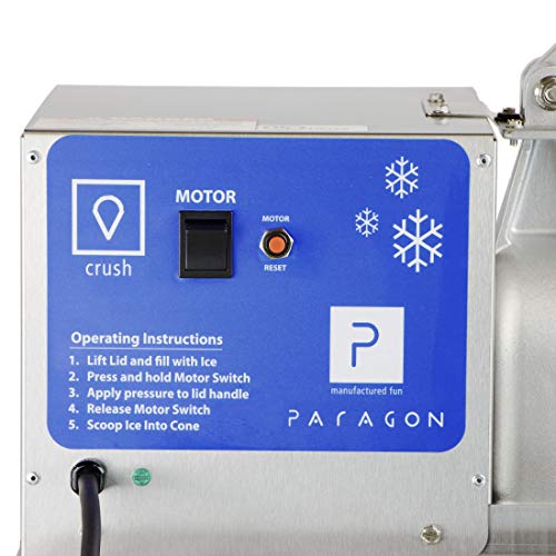 PARAGON Port-A-Blast SNO Cone Machine for Professional Concessionaires Requiring Commercial Heavy Duty Snow Cone Equipment 1/3 Horse Power 792 Watts