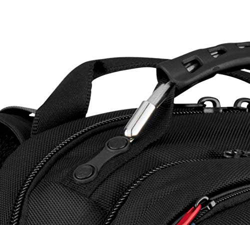 SwissGear Carbon II Black Notebook Backpack-Fits Apple MacBook Pro 15 inch and 17 inch