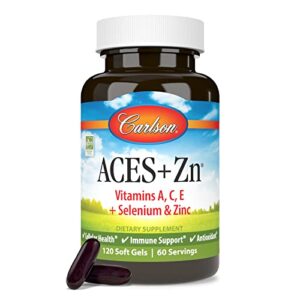 Carlson - ACES + Zn, Vitamins A, C, E + Selenium & Zinc, Cellular Health & Immune Support, Antioxidant, 120 Softgels
