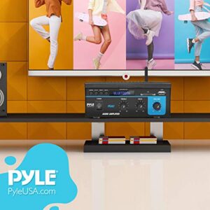 Pyle Home Home Audio Power Amplifier System 2X40W Mini Dual Channel Sound Stereo Receiver Box w/ LED For Amplified Speakers, CD Player, Theater via 3.5mm RCA for Studio, Home Use Pyle PCA2 Black