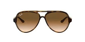 ray-ban rb4125 cats 5000 aviator sunglasses, light havana/clear gradient brown, 59 mm