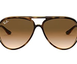 Ray-Ban RB4125 Cats 5000 Aviator Sunglasses, Light Havana/Clear Gradient Brown, 59 mm