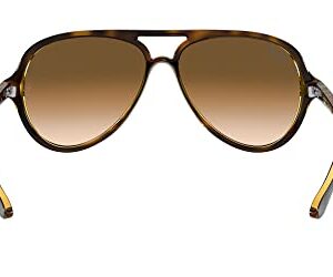 Ray-Ban RB4125 Cats 5000 Aviator Sunglasses, Light Havana/Clear Gradient Brown, 59 mm