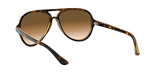 Ray-Ban RB4125 Cats 5000 Aviator Sunglasses, Light Havana/Clear Gradient Brown, 59 mm