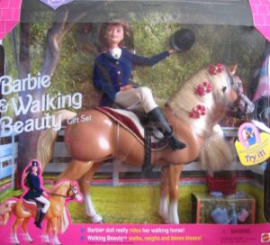 barbie & walking beauty gift set