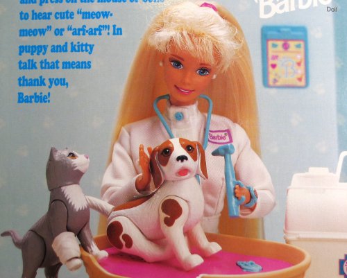 1996 Barbie Pet Doctor with dogs and cat (adorable pets magically wiggle-waggle when you pet them)