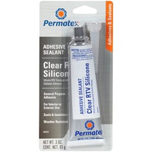 permatex 80050-12pk clear rtv silicone adhesive sealant, 3 oz. (pack of 12)