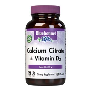 BlueBonnet Calcium Citrate Plus Vitamin D3 Caplets, 180 Count