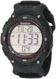 armitron sport men's 408159blk chronograph black strap digital display watch