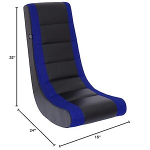 THE CREW FURNITURE Classic Video Rocker Gaming Chair, Kids and Teens, Black/Blue