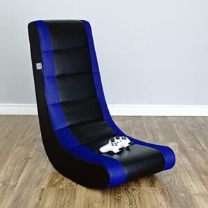 THE CREW FURNITURE Classic Video Rocker Gaming Chair, Kids and Teens, Black/Blue