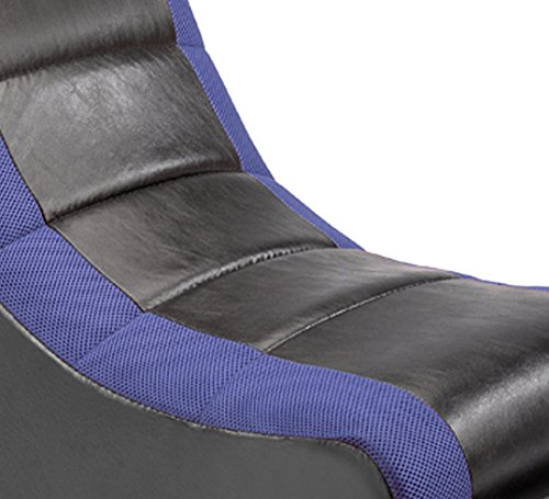 THE CREW FURNITURE Classic Video Rocker Gaming Chair, Kids and Teens, Black/Blue