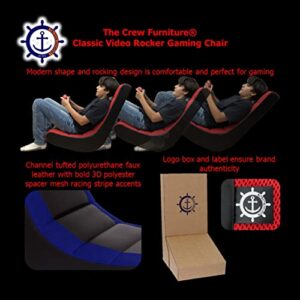 THE CREW FURNITURE Classic Video Rocker Gaming Chair, Kids and Teens, Black/Blue