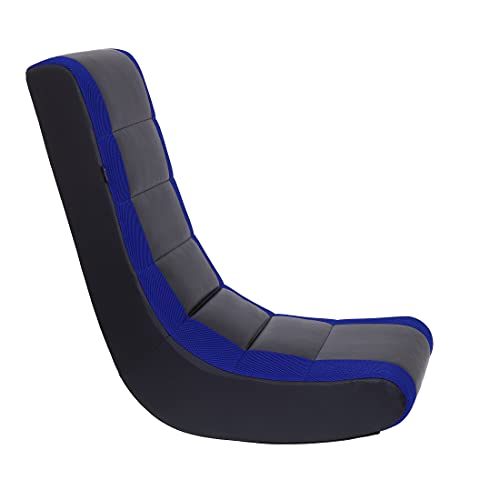 THE CREW FURNITURE Classic Video Rocker Gaming Chair, Kids and Teens, Black/Blue