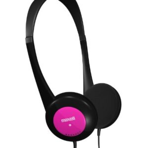 Maxell 190338 Lightweight & Small Volume Protection 30mm Driver Comfortable Kids Safe Children Headphones with Interchangeable Colors Black