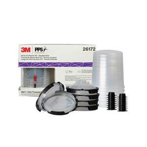 3m pps 2.0 paint spray gun system starter kit with cup, lids and liners,26172, 22 oz, 200-micron filter, use for cars, home & more,1 paint cup,6 disposable lids and liners,16 sealing plugs, gray