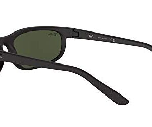 Ray-Ban Unisex Rectangular Sunglasses Black Frame Green Lens