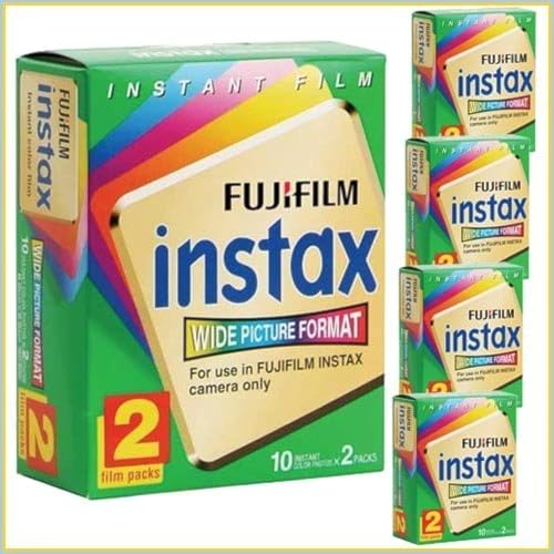 FujiFilm Instax Wide Picture Format Instant Film, 10 Exposures (Pack of 5 Twin Packs)