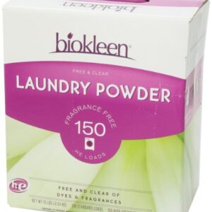 Biokleen Free & Clear Natural Laundry Detergent - 150 Loads - Powder, Concentrated, Eco-Friendly, Plant-Based, No Artificial Fragrance or Preservatives, Free & Clear