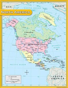 teacher created resources north america map chart, multi color (7655)