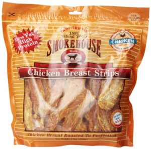 smokehouse 100-percent natural chicken breast strips dog treats, 2-pound