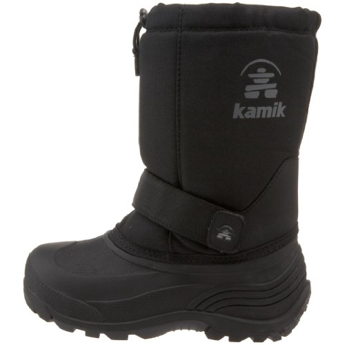 Kamik unisex child Rocket Snow Boot, Black, 4 Big Kid US