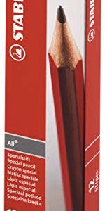 Stabilo 8046 All Coloured Pencil Crayons for Almost All Surfaces, 3.3 mm, Black, Pack of 12