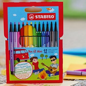 Stabilo 68 Mini Fineliner Pens , Set of 12 , Multicolored